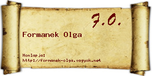 Formanek Olga névjegykártya